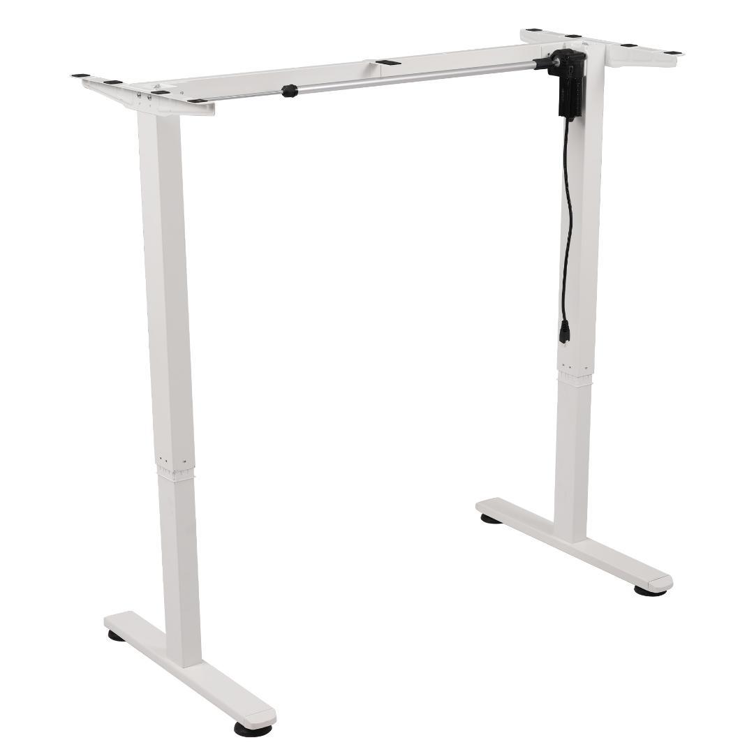 【ホワイト】電動昇降式デスク脚 デスク幅100cm～140cmの天板に対応