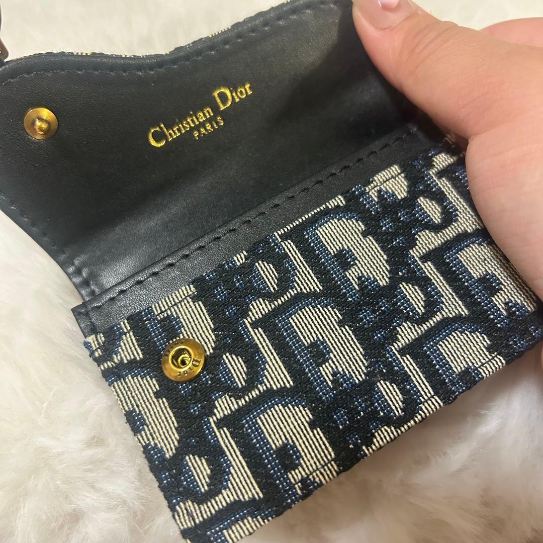 Christian Dior ミニ財布 ネイビー/ベージュ