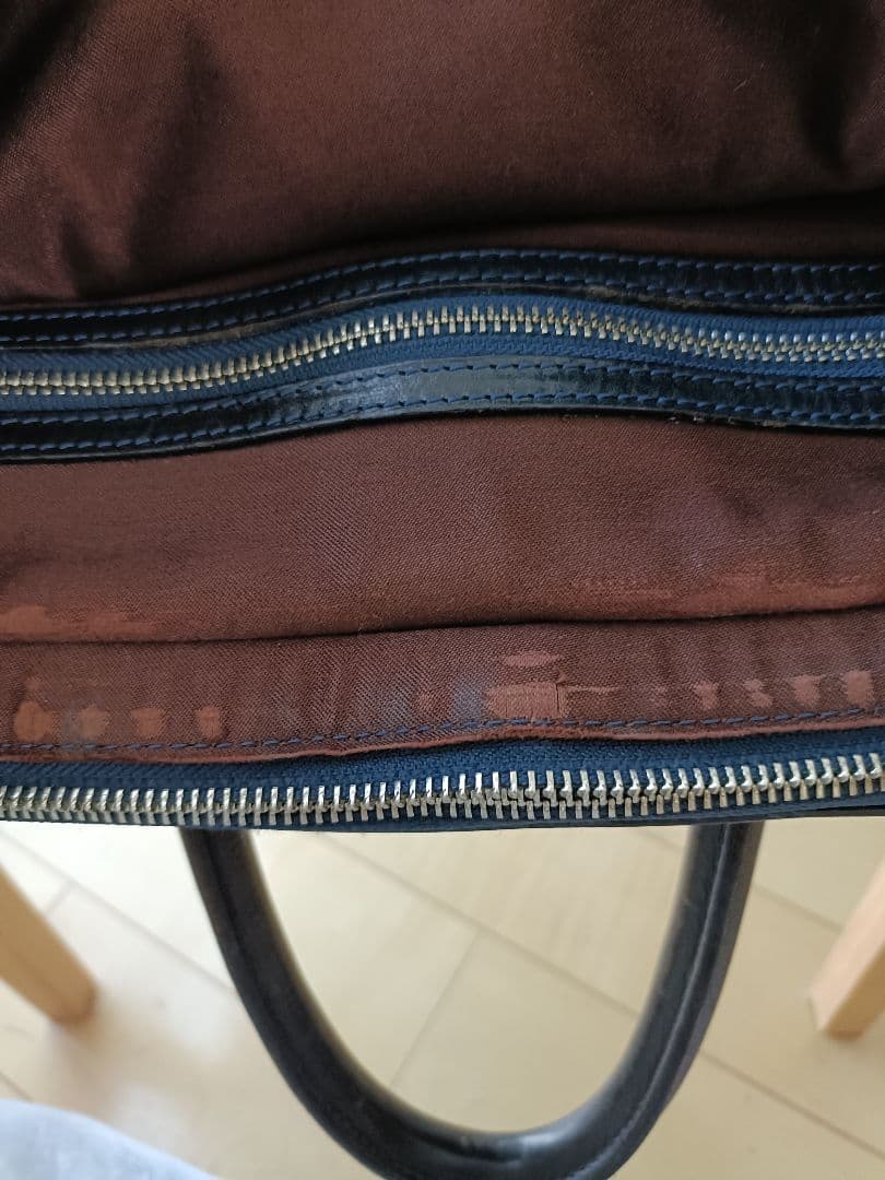 万双　シモーネＢＯＸ　ダブル天ファスナー　ネイビー　ショルダーストラップ欠品