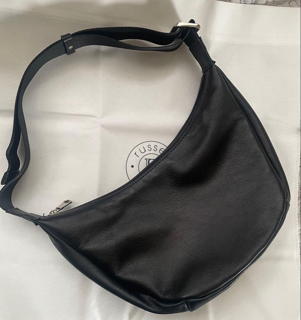 russet＊ラシット＊ソフトレザーラウンドショルダーバッグ　ブラック2
