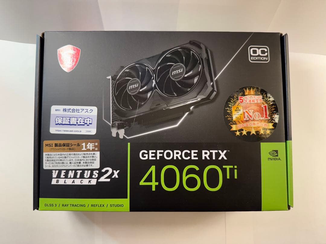 グラフィックボード・グラボ・ビデオカード MSI GeForce RTX 4060 Ti (16GB)