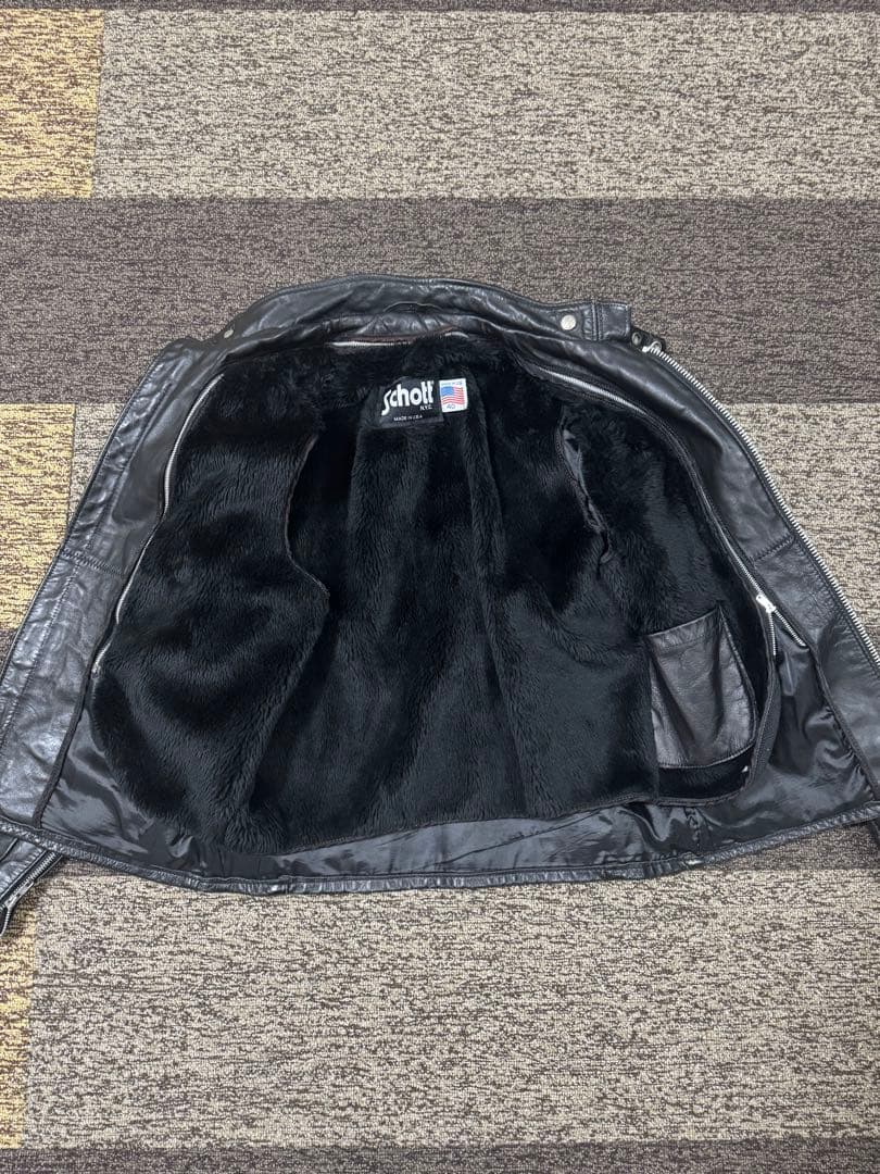 Schott シングルライダース ブラックレザージャケット 641 USA製