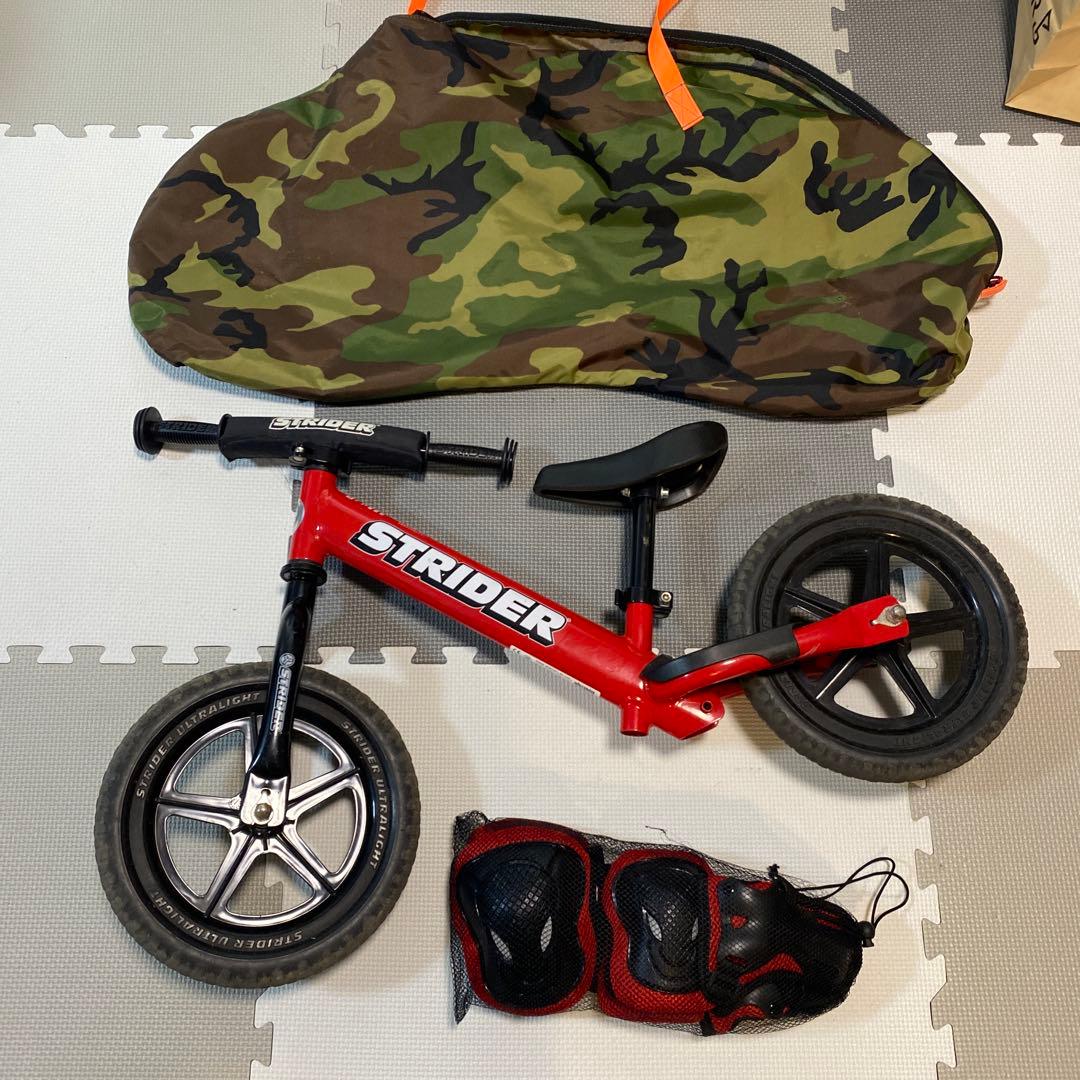 STRIDER 赤 バランスバイク 収納バッグ付き