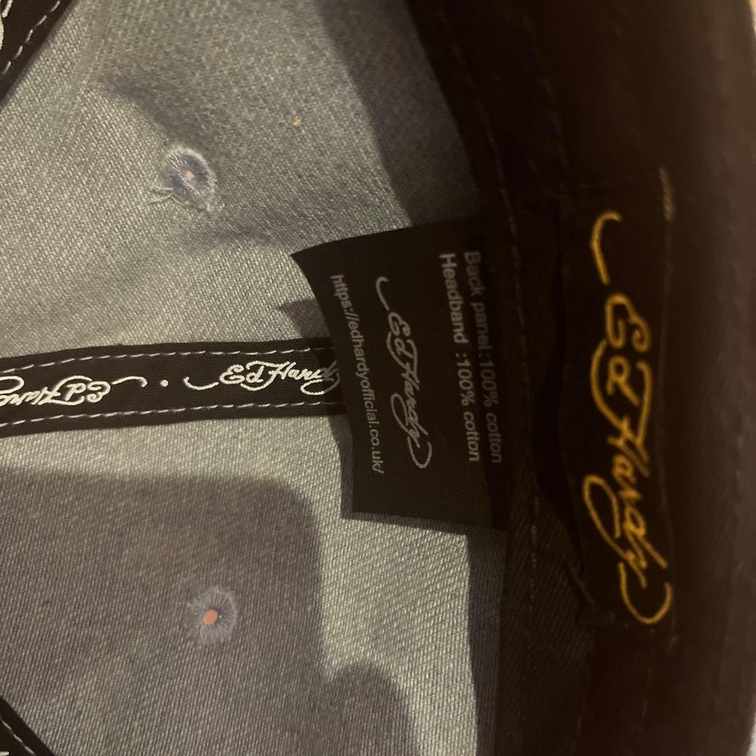 ［海外モデルレア】Ed Hardy スカル バラ ヴィンテージ風キャップ