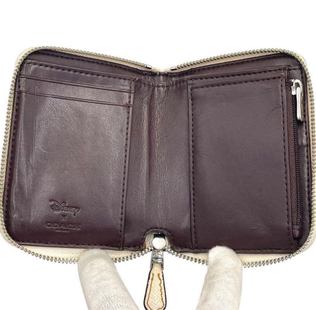 【Disneyコラボ 】Coach ミニーマウス 折り財布 ラウンドファスナー