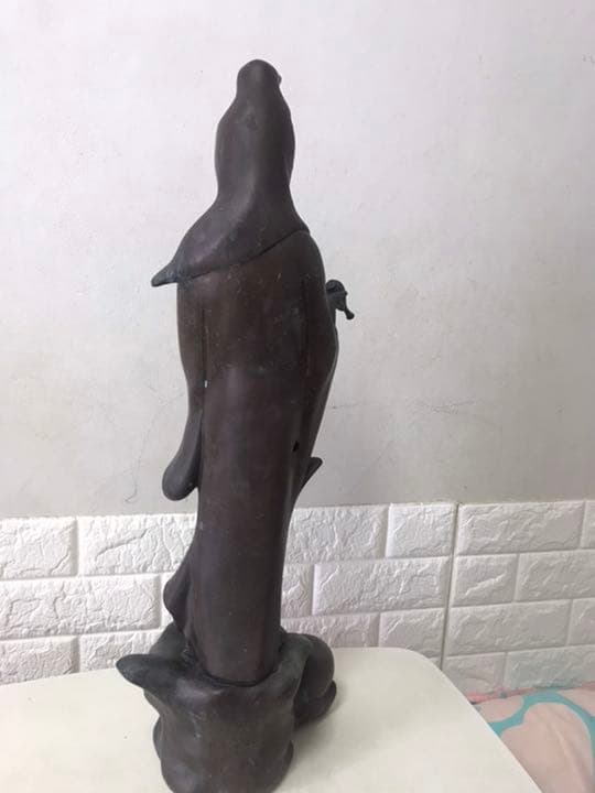 观音像，古銅製，時代物，高63cm，重8000克。