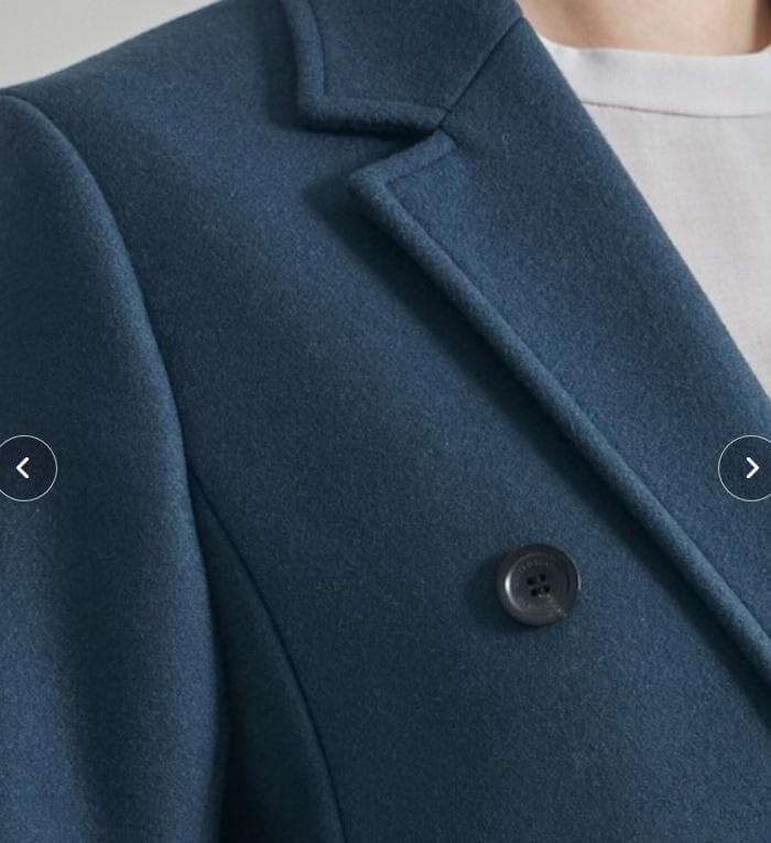 【タグ付き】UNITED TOKYO　ネオカシミヤ混レイルボクシーコート ブルー