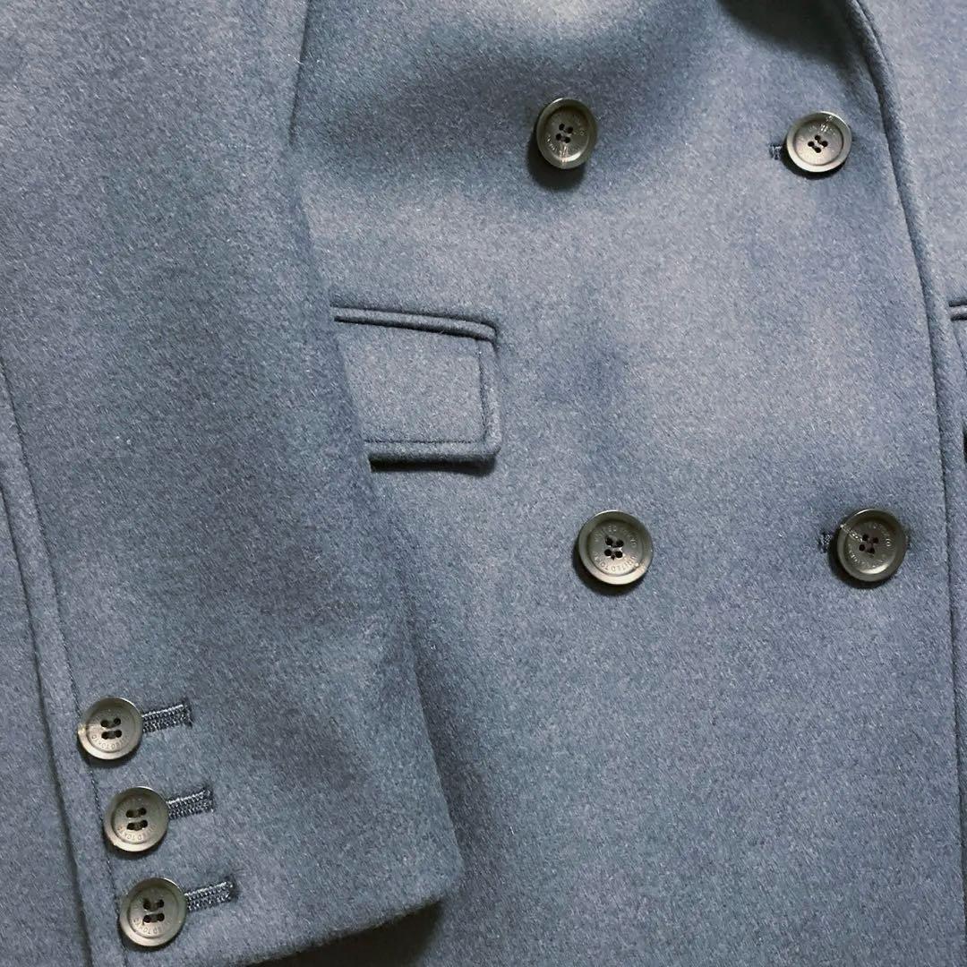 【タグ付き】UNITED TOKYO　ネオカシミヤ混レイルボクシーコート ブルー