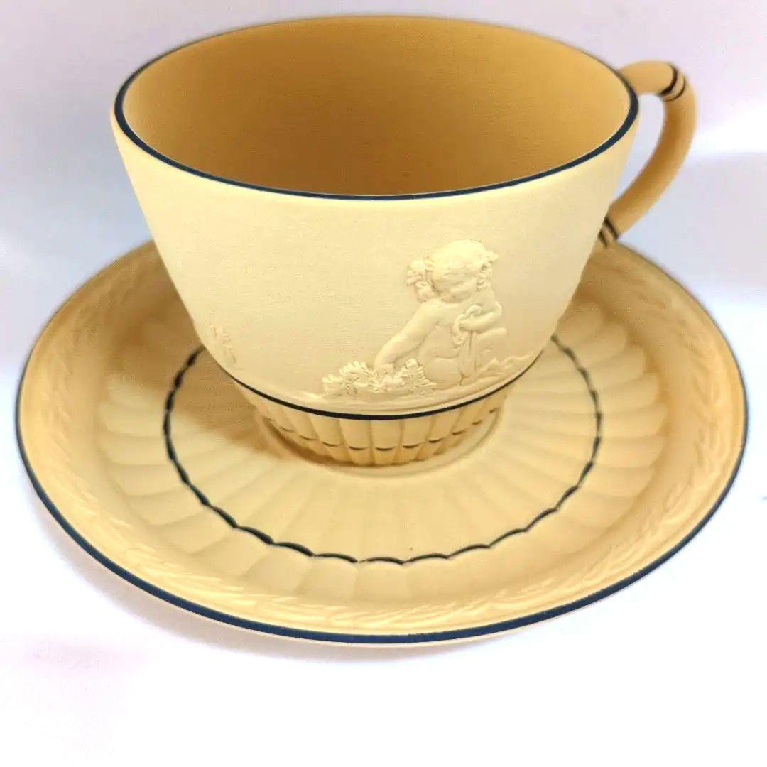 ✦ウェッジウッド✦レア　ブラックオンケーン　ジャスパーイエロー　カップ　ソーサー