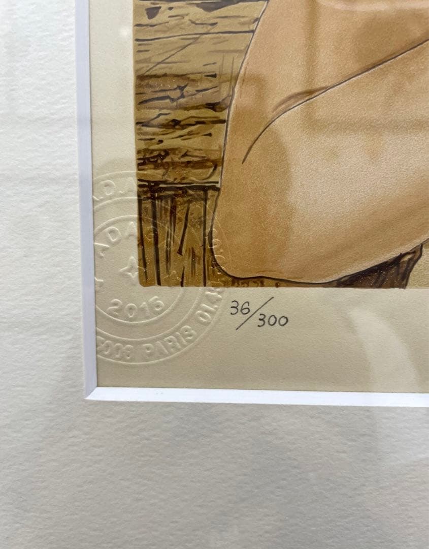 藤田嗣治　『フォークを持つ少女』　シルクスクリーン版画