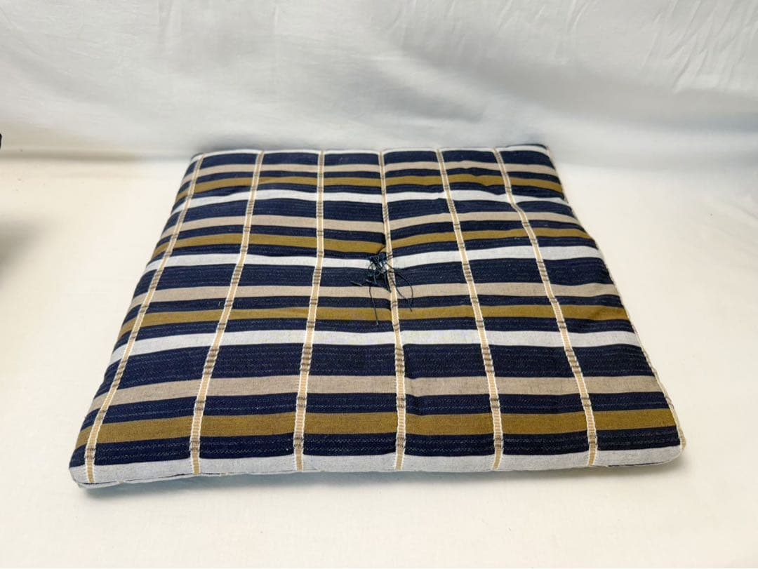 未使用 茶道具 茶席用 和調柄 吉野格子 手作り 座布団 10枚組 敷物 紙箱