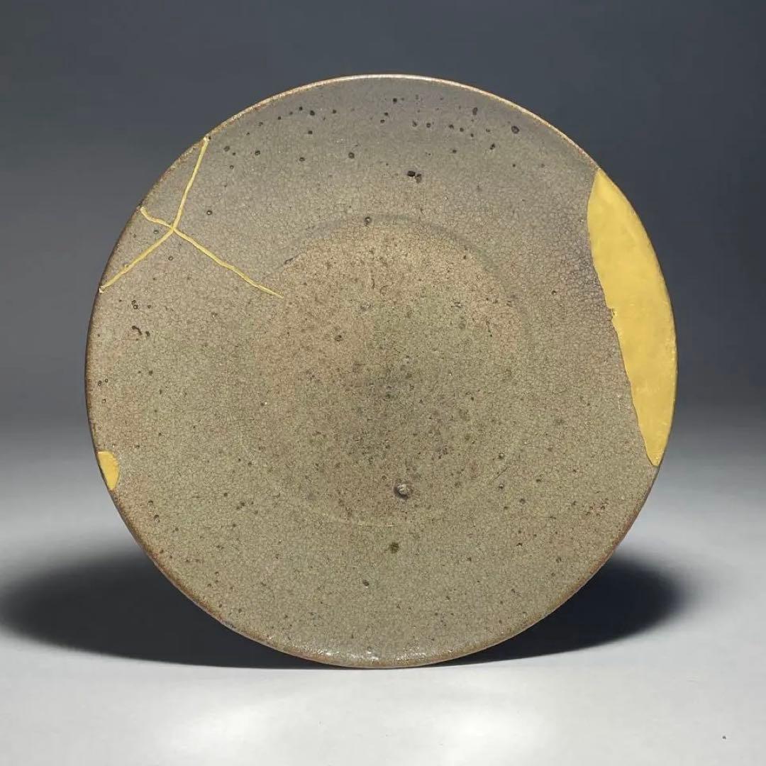 ◆素晴らしい金継ぎ 古唐津平茶碗 無地 伝世 桃山時代〜江戸時代初期 茶道具◆