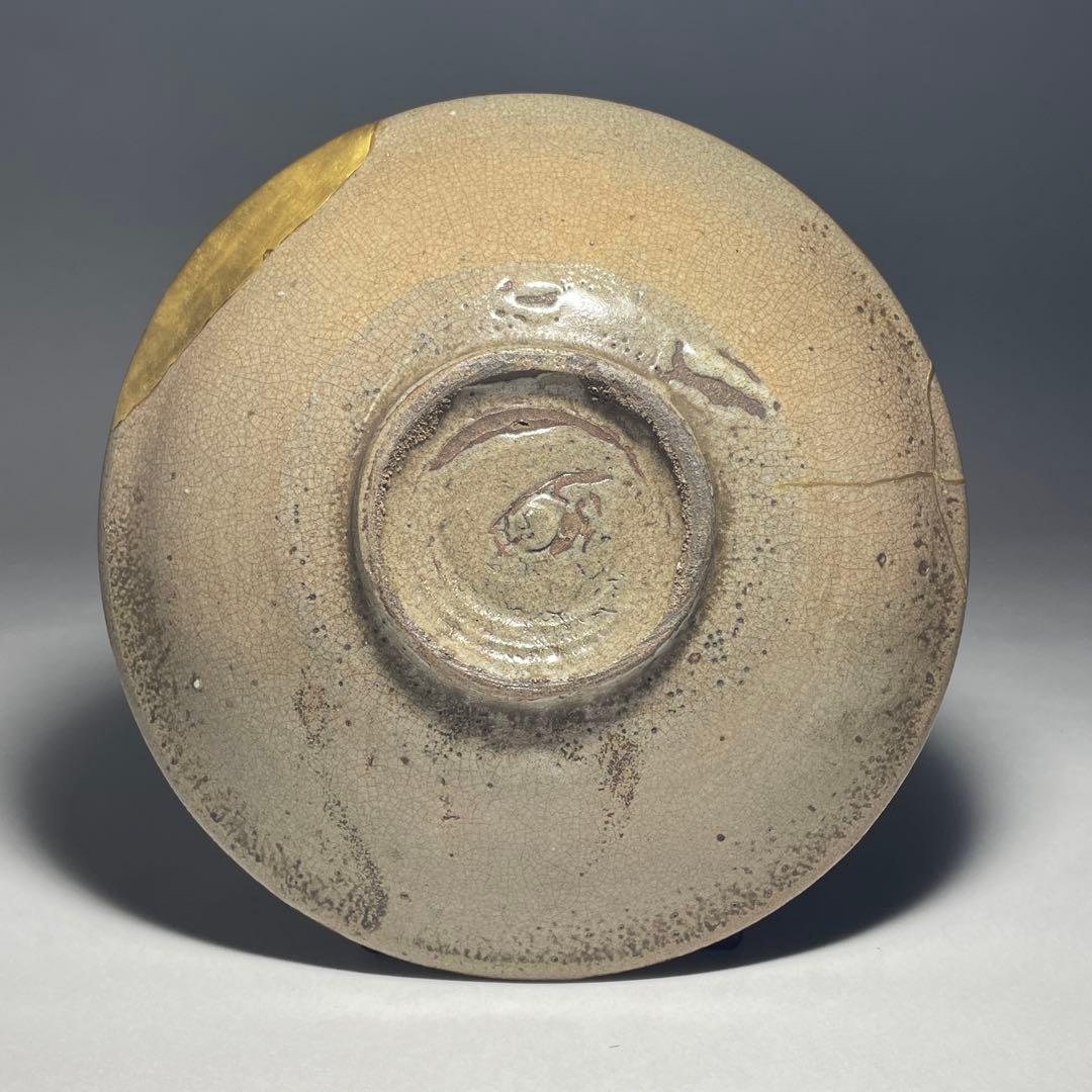 ◆素晴らしい金継ぎ 古唐津平茶碗 無地 伝世 桃山時代〜江戸時代初期 茶道具◆