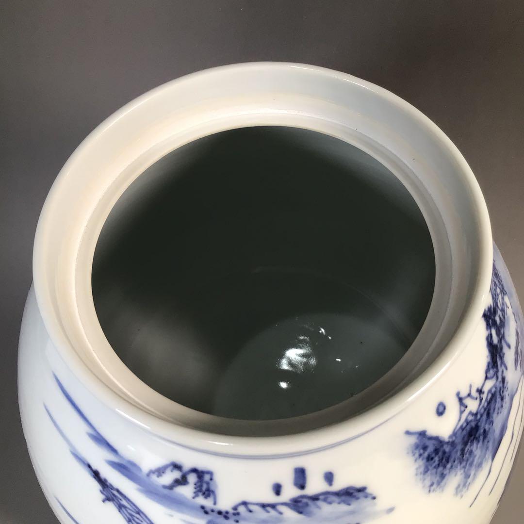 Ｍ５０８　芋頭水指　『膳所焼』『陽炎園造』『久田宗也　箱書』『近江八景』　共箱