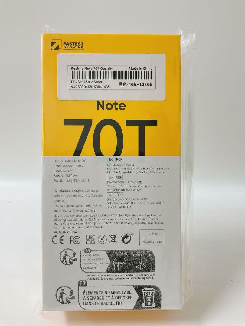 【新品】Realme Note 70T 4GB SSD 128GB Black