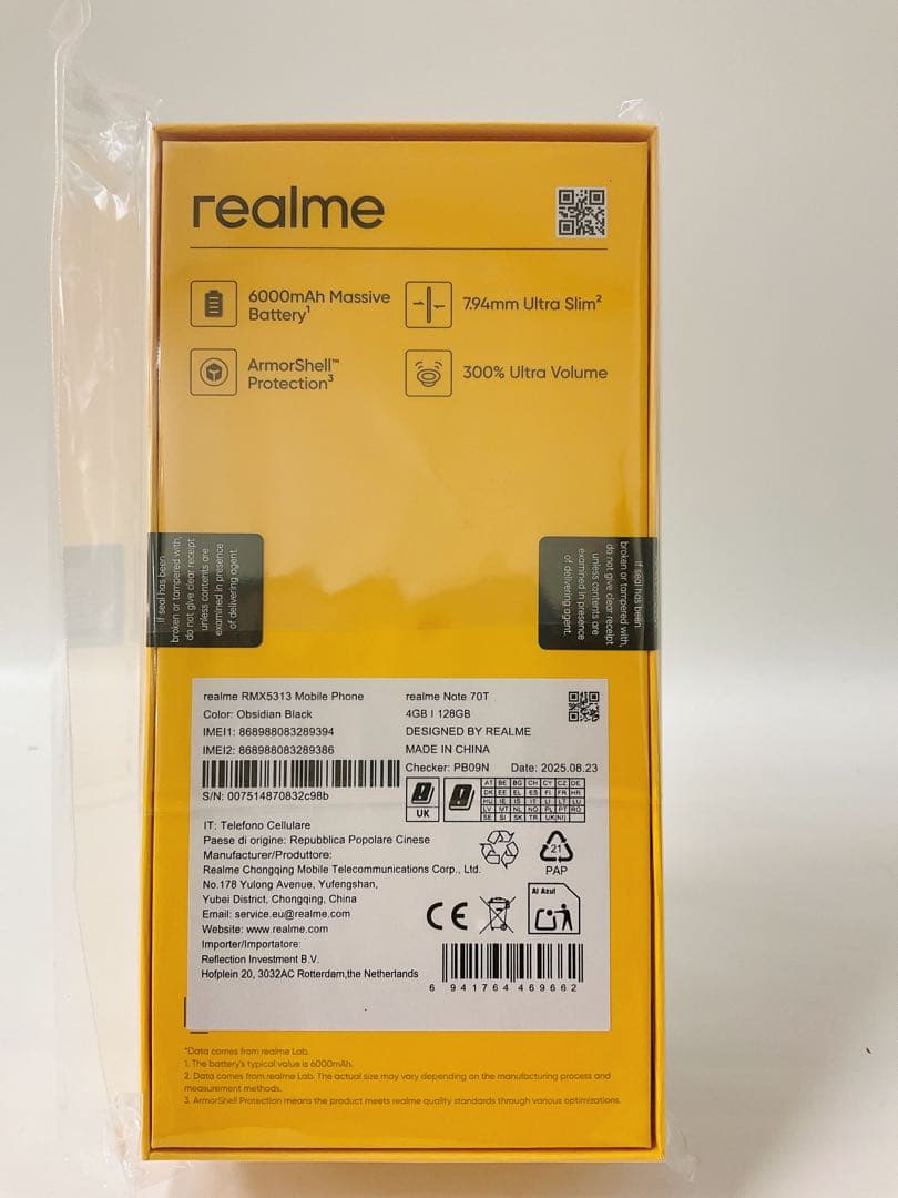 【新品】Realme Note 70T 4GB SSD 128GB Black
