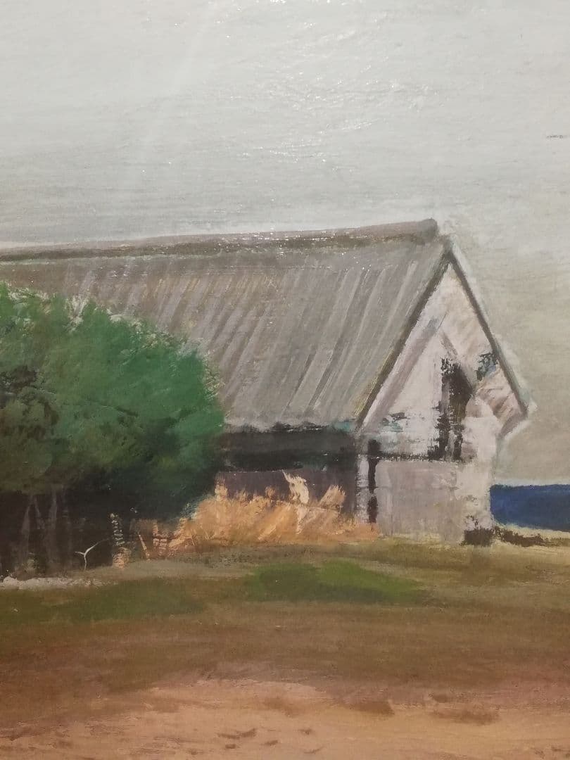 ※期間限定発送❢※　松本恵行（まつもとしげゆき）作　油画「海の見える風景　房州」