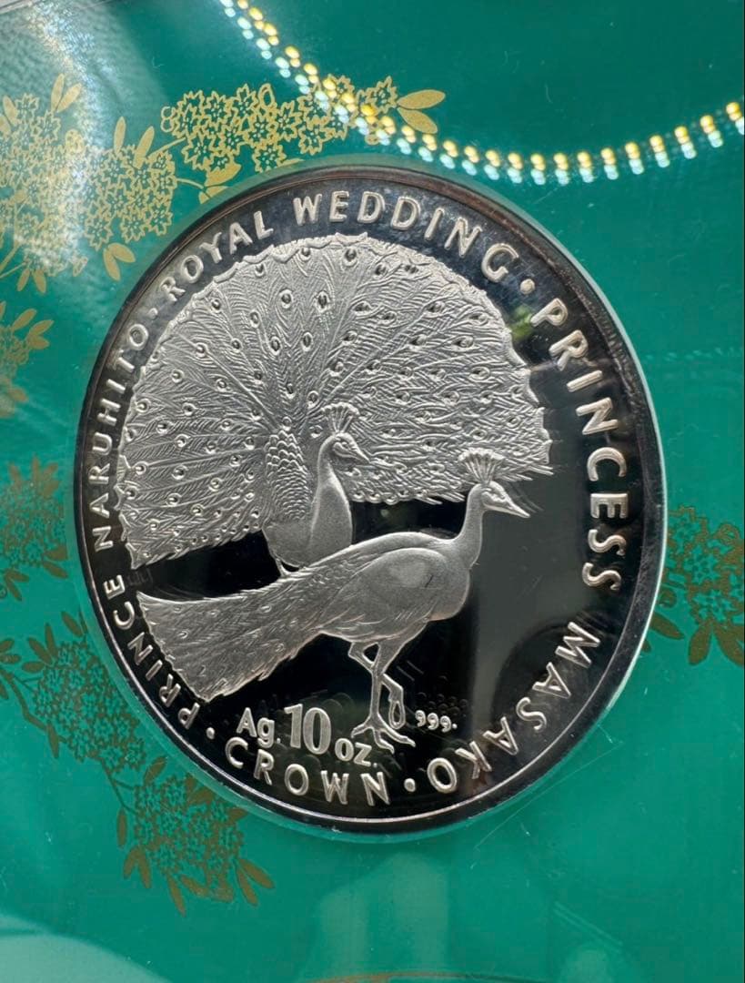 【純銀製】天皇陛下御成婚記念10oz純銀メダル（313.1g）額縁、縦台付属！