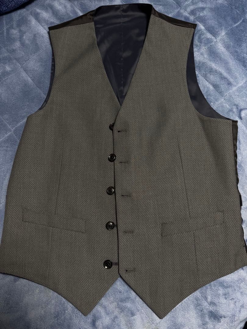 【新品】AOKI リバーシブル ベスト ジレ 紺 グレー Sサイズ