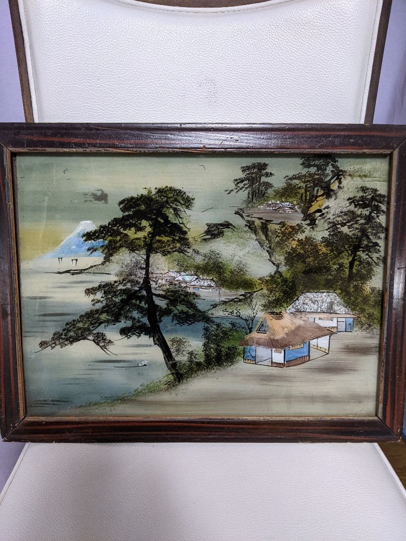 ガラス絵　レトロ