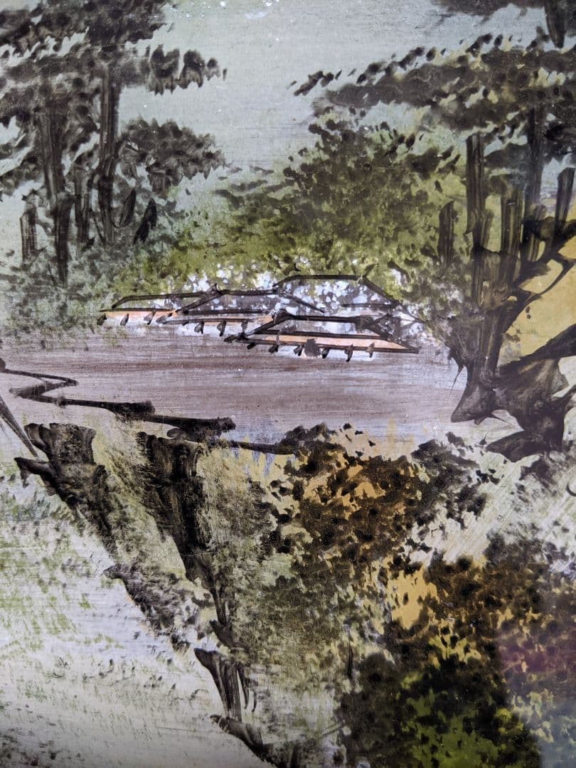 ガラス絵　レトロ