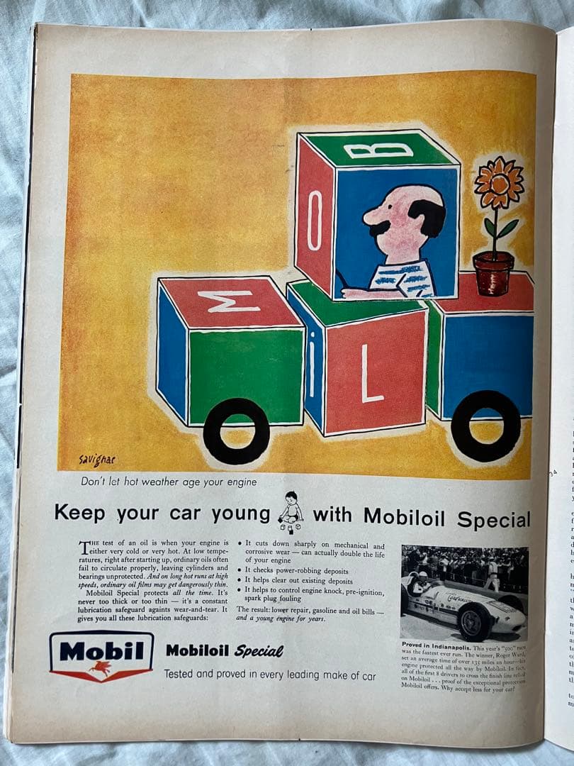 【超希少】サヴィニャック　Mobil ガソリン　オリジナル広告掲載雑誌LIFE