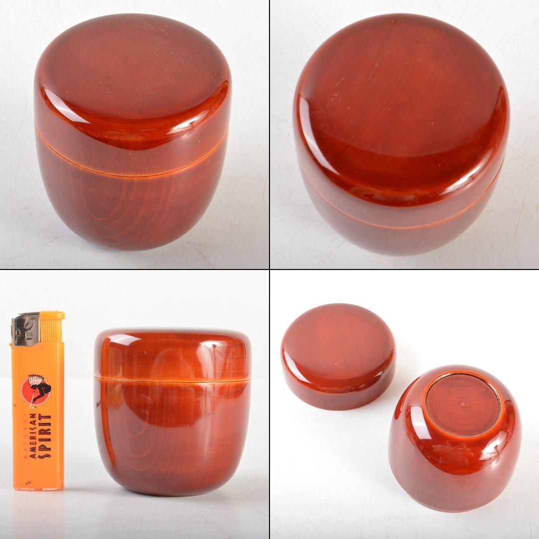 茶道具　飛騨春慶塗　散木　大棗　花押あり　共箱　N　6075