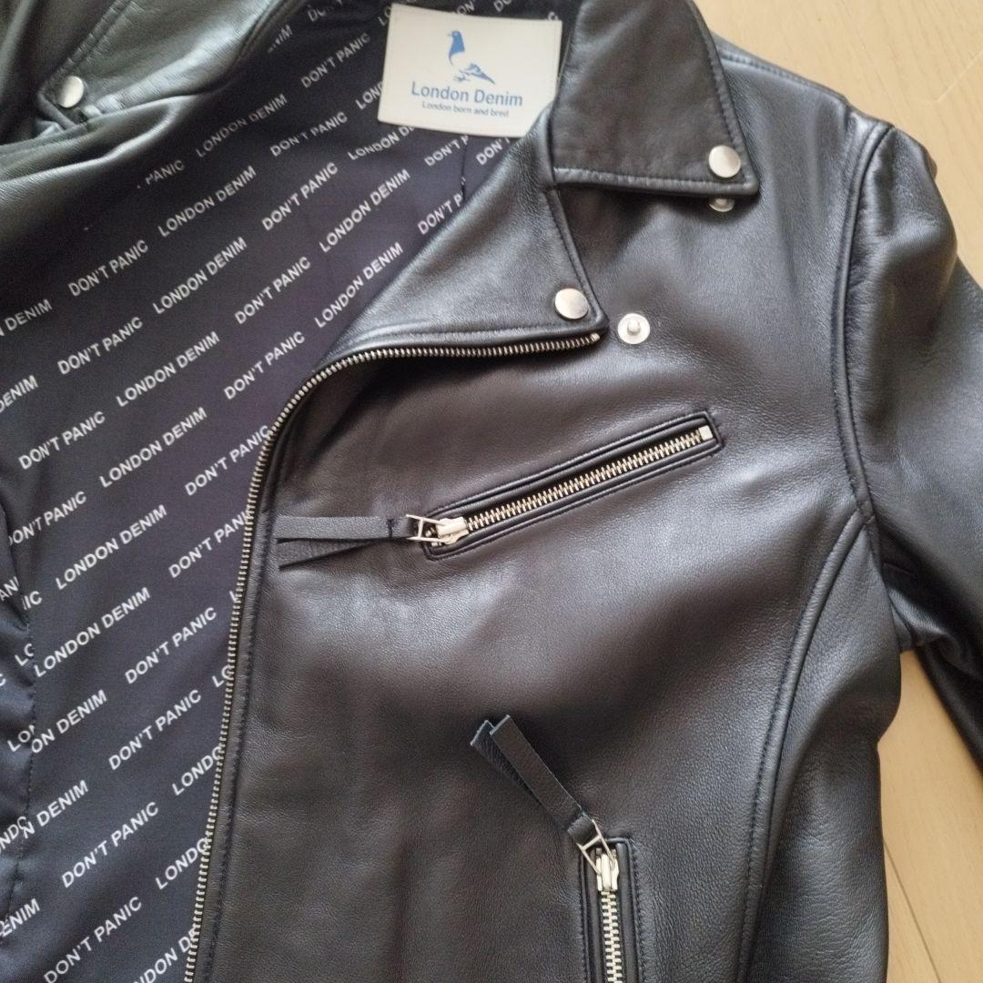 London Denim ブラックレザー シングルライダース