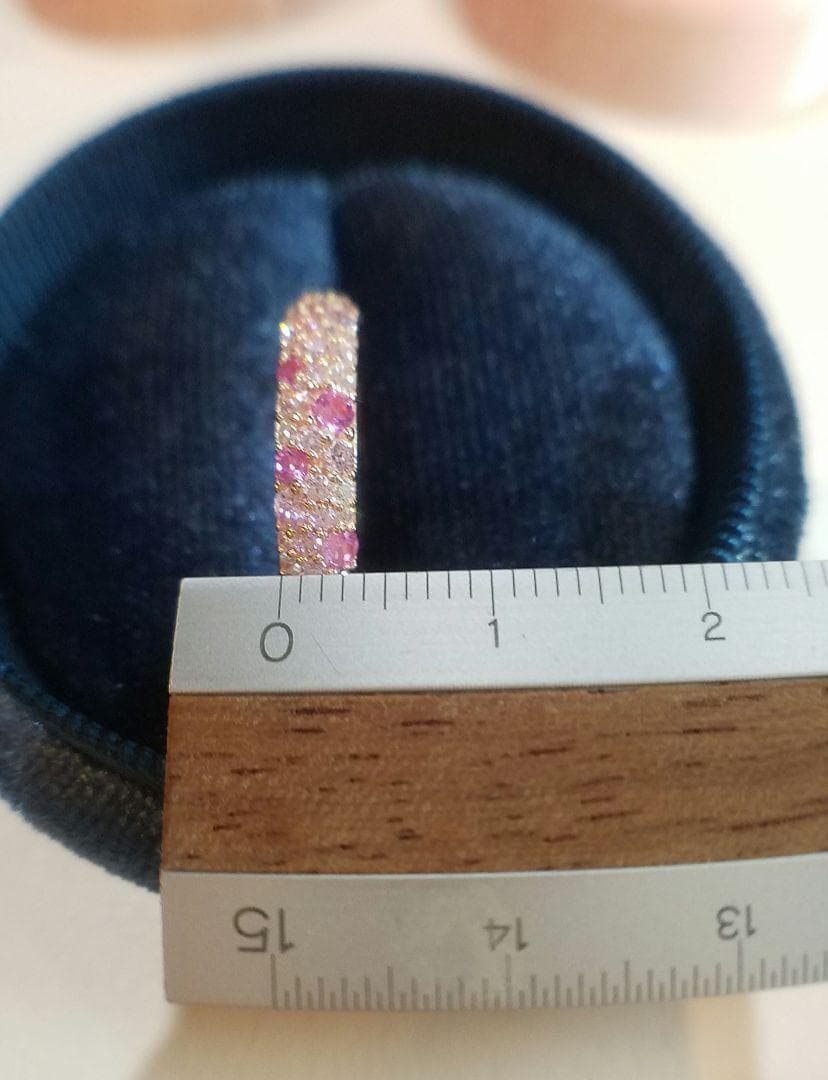 専用！最高級ソナダイヤ&人工ピンクサファイア　パヴェフルエタニティ 8.5号