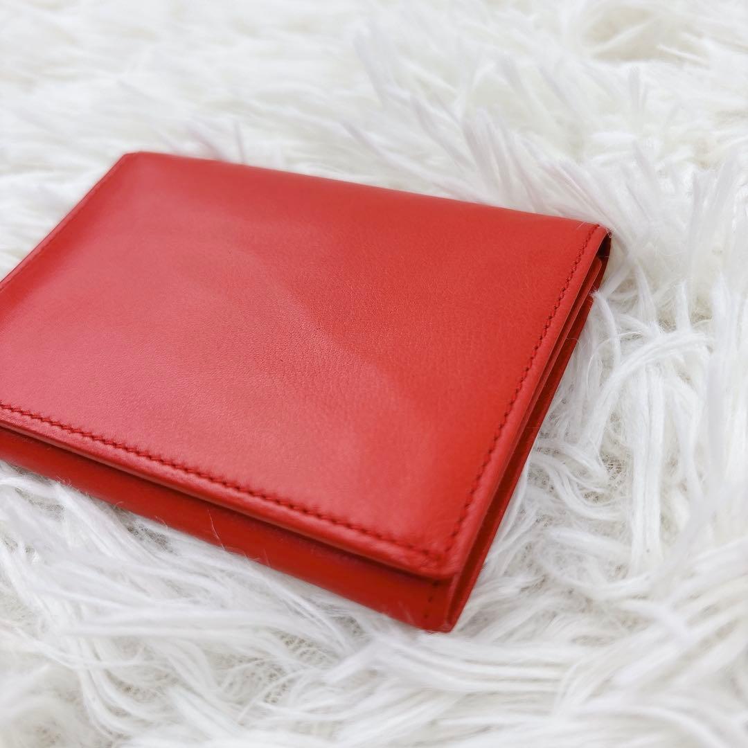 美品✨TIFFANY&Co. レザー三つ折り財布 レッド コンパクトミニ