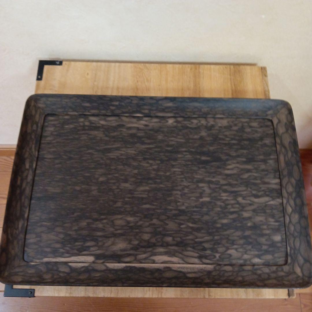 銘木黒柿　極上孔雀杢　香盆