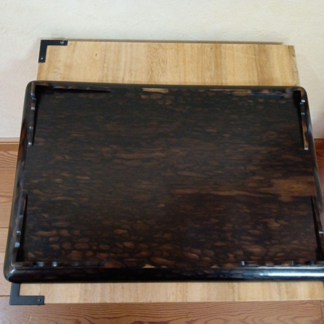 銘木黒柿　極上孔雀杢　香盆