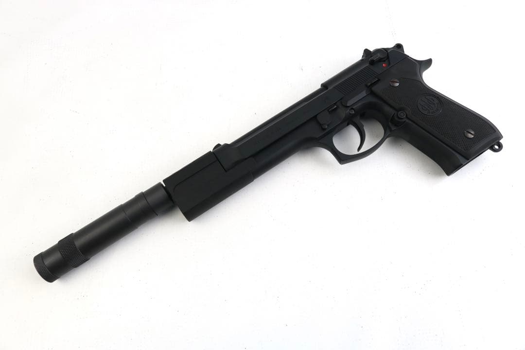 希少 極美品 WA ベレッタ M92FS LEON サイレンサー HW ガスガン