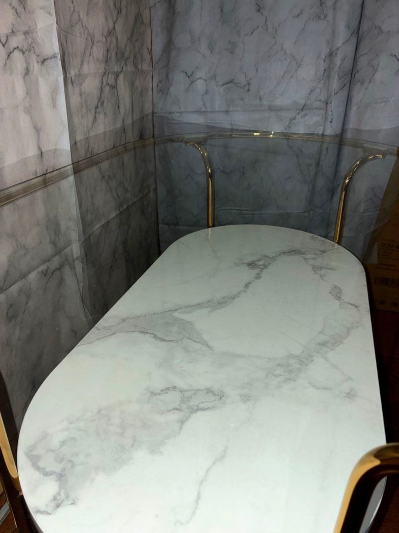 Francfranc レガート コーヒーテーブルS ・ゴールド×マーブル