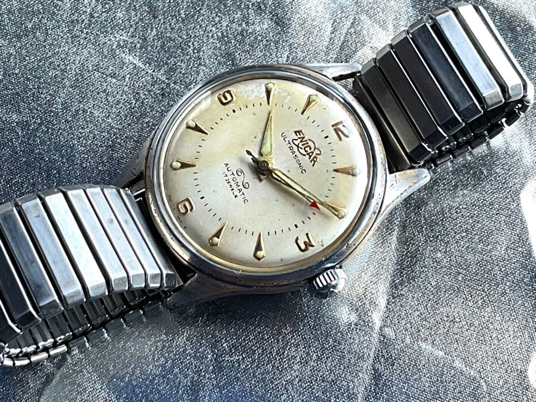 ★激貴重❣️世界初の両側回転式自動巻BIDYNATOR搭載❣️OLD.ENICAR❣️