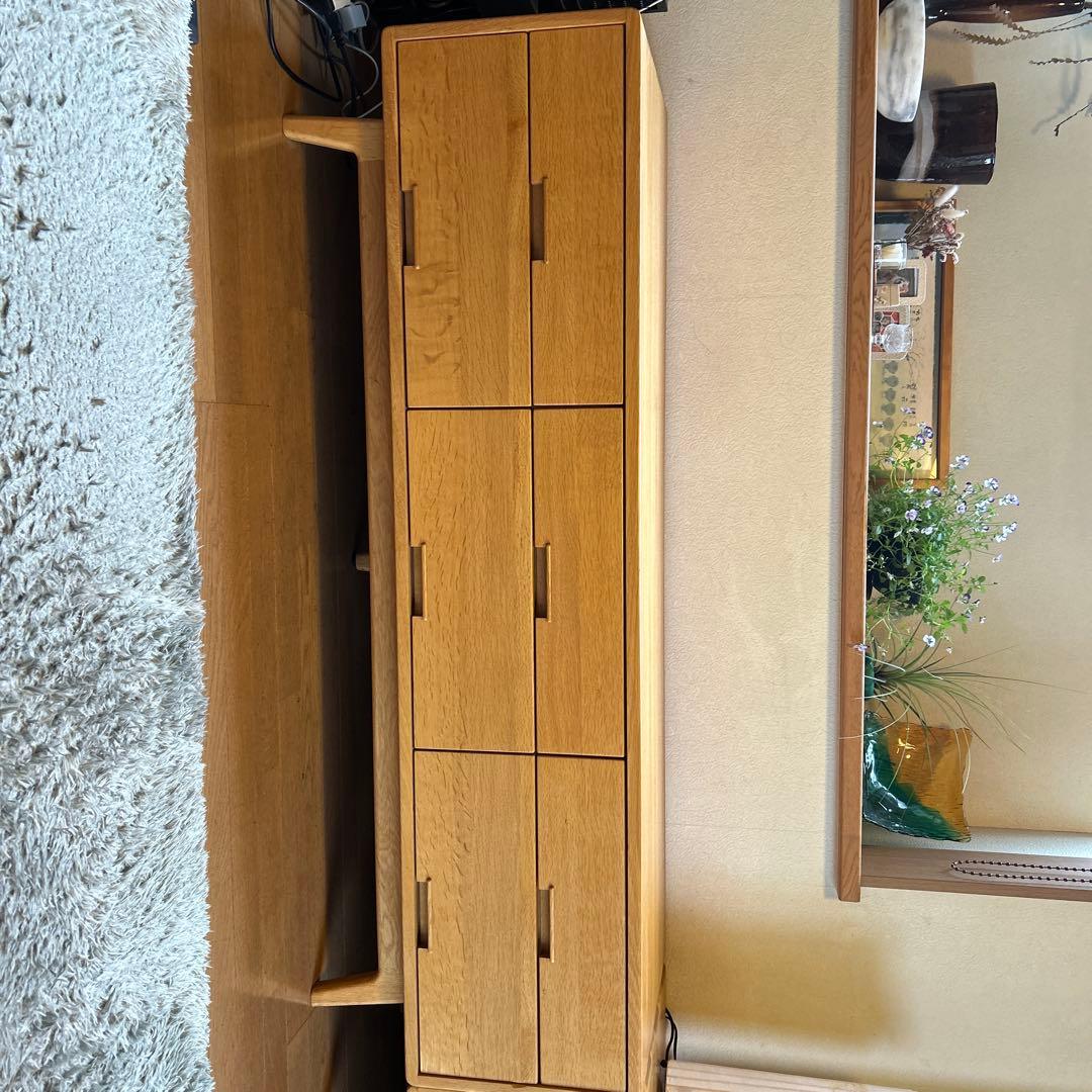 木製テレビボード ナチュラルウッド 6引き出し