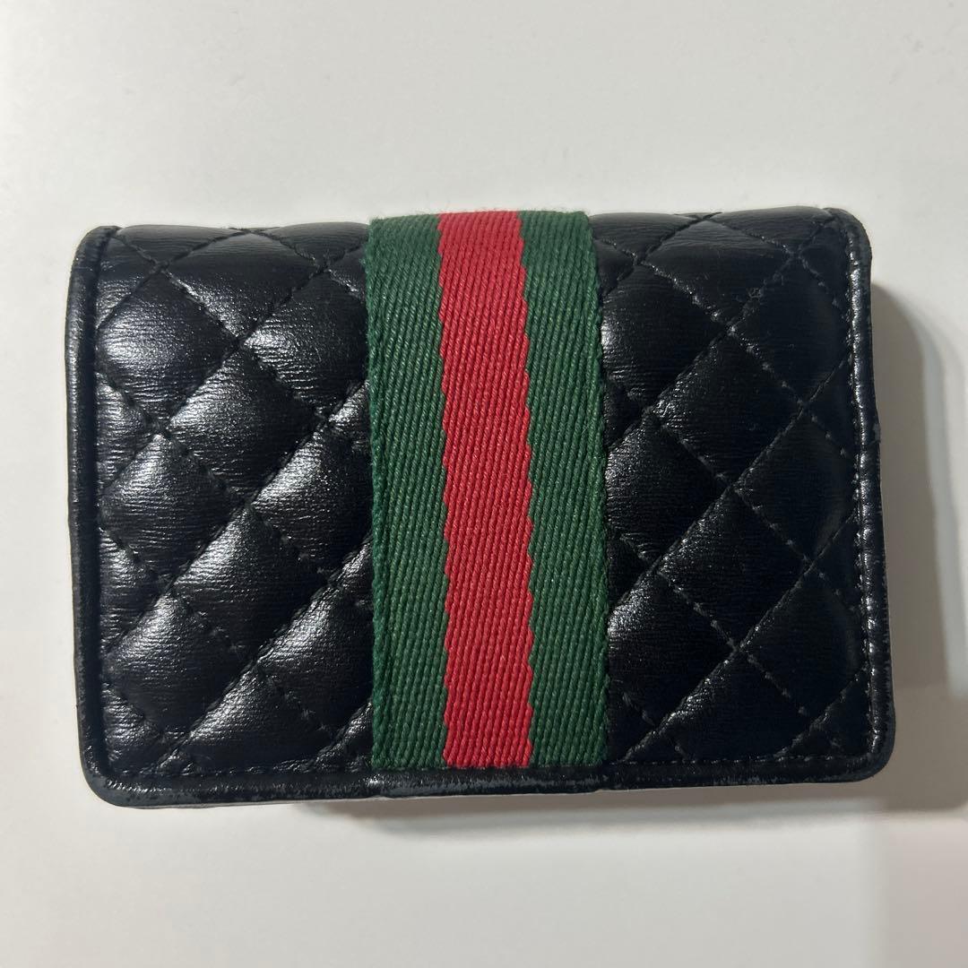 Gucci【正規品】 二つ折り財布 オフディアブラック キルティング