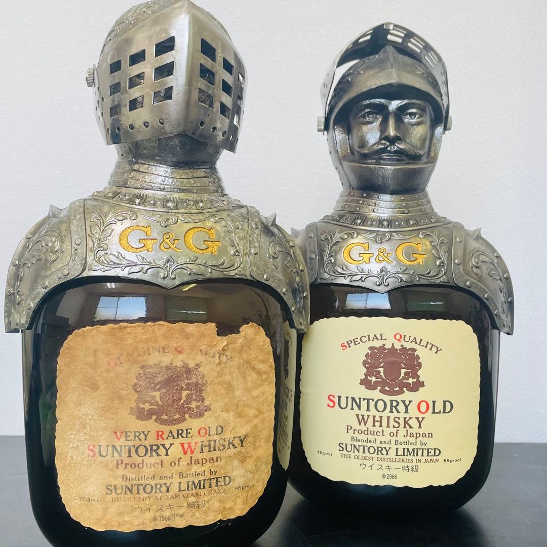 サントリーオールドウイスキー特級 G＆G甲冑ボトルカバー付き