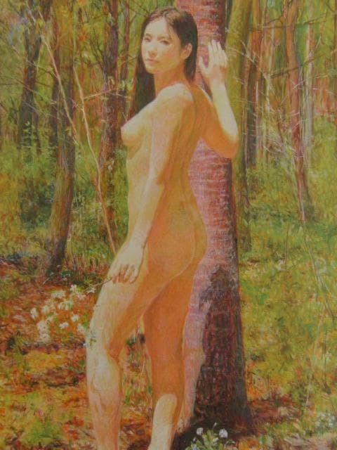 濱本久雄、桜、希少な画集より、新品高級額・額装付、状態良好