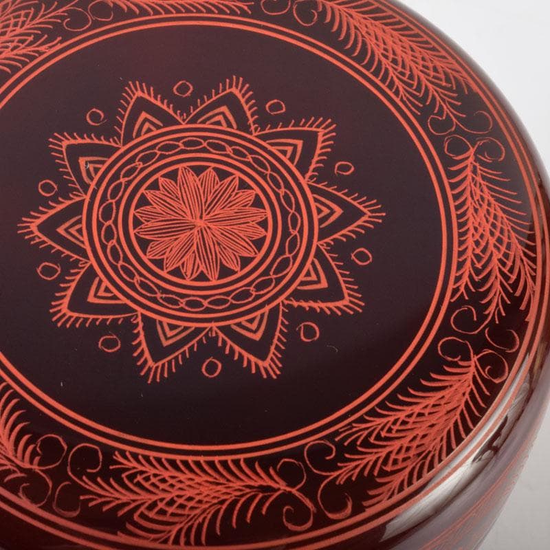 茶道具　中村湖彩作　キンマ彫　平棗　共箱　V　9029