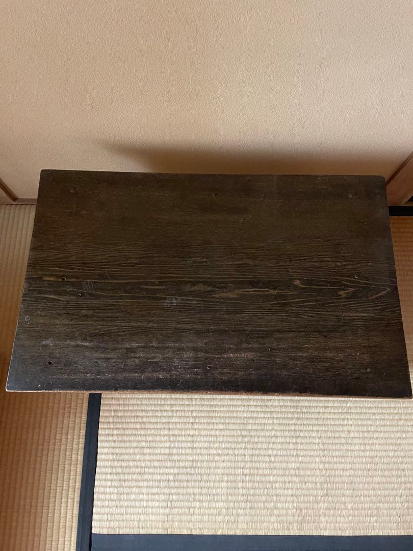 【最終価格】木製文机 ダークブラウン 2引き出し付き