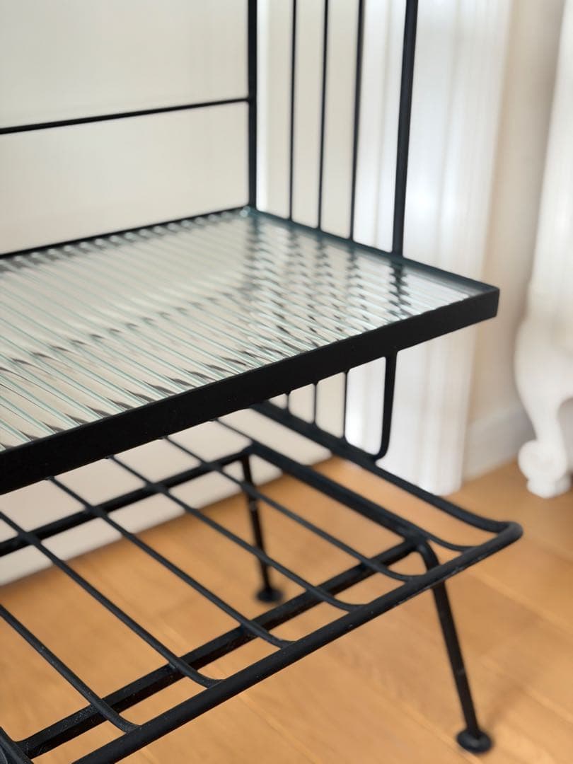 【unico】アイアン×ガラスのサイドテーブル