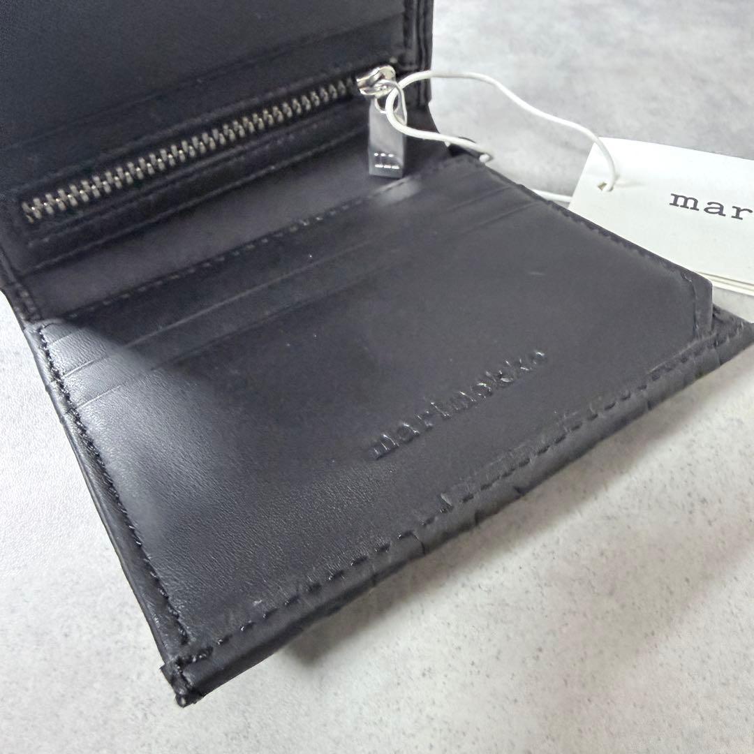 マリメッコ marimekko カトリ 二つ折り財布 ウニッコ レザー 黒 新品