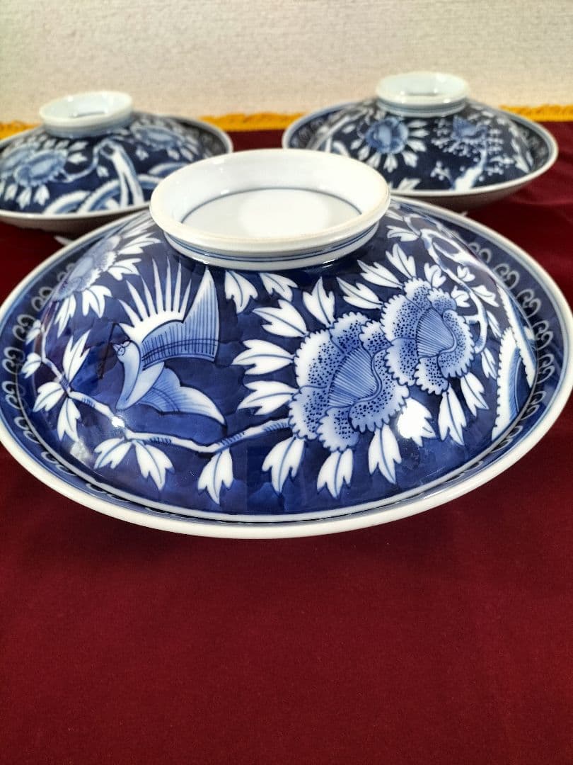 三川内焼 平戸祐祥３皿セット蓋付き　最終値下げ