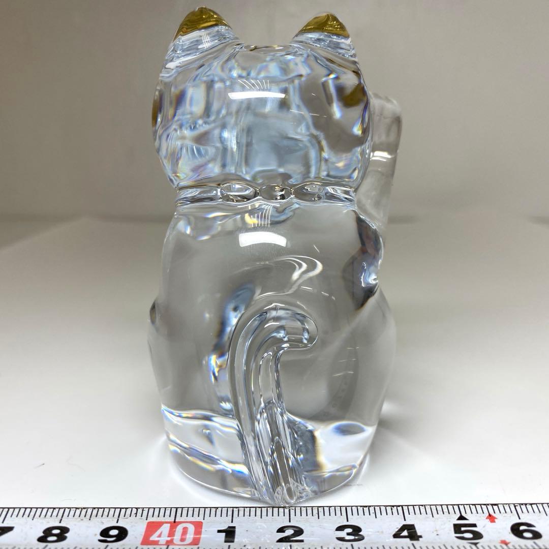 バカラ　招き猫　共箱　トヒル　高さ約10cm 東N7-1018②