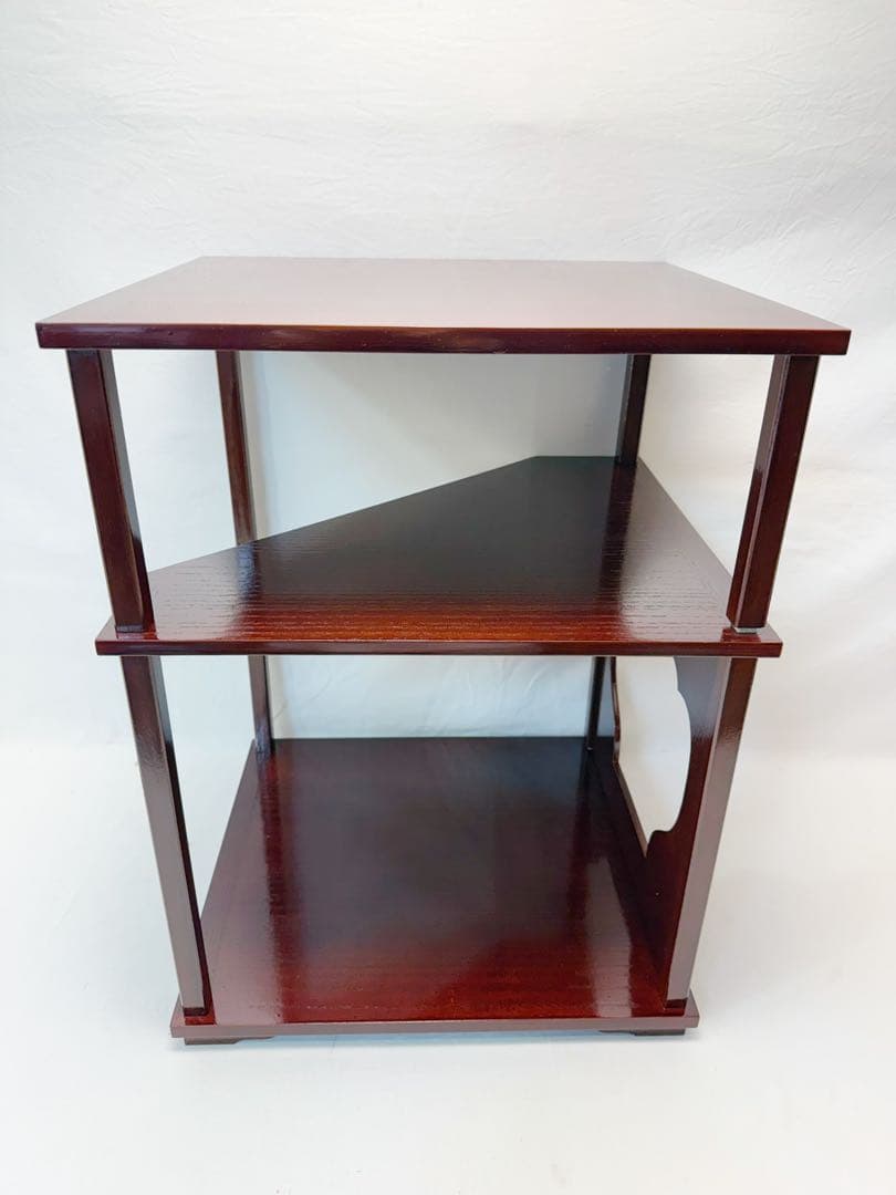 未使用 茶道具 江戸指物師 渡辺可映作 仙翁棚溜塗 田中仙翁好 ウコン布 共箱