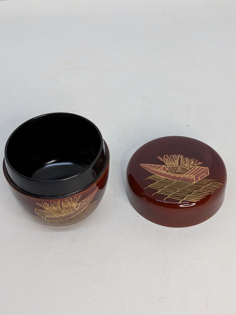 ☆b737、薄茶器（棗）薄茶用の抹茶 容器 川端近左の柴舟蒔絵