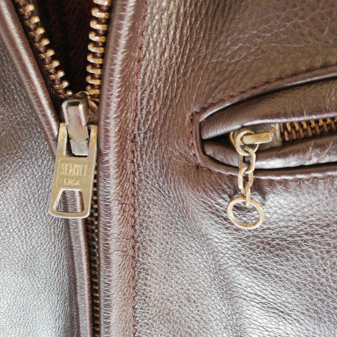 Schott 681ブラウン36  ライダースJK