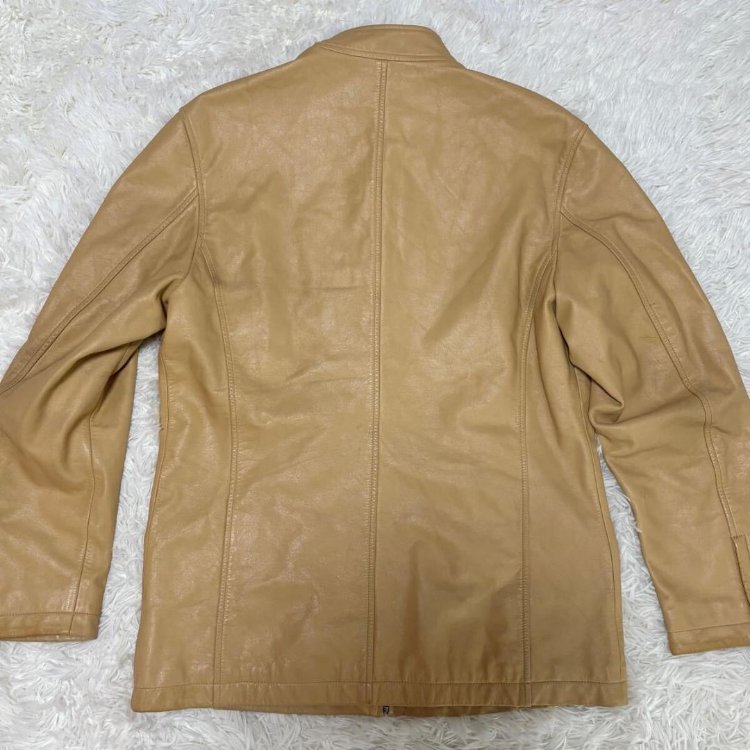 【美品】Lサイズ ポールスミス 牛革カウレザー シングルライダースジャケット