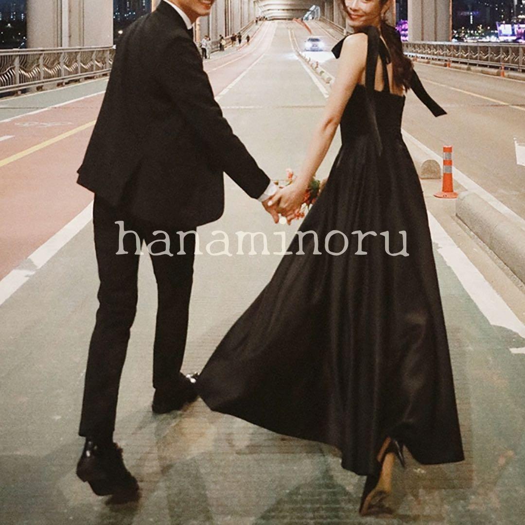 黒　前撮り　結婚式　披露宴　お色直し　パーティー　ドレス　二次会　街撮り